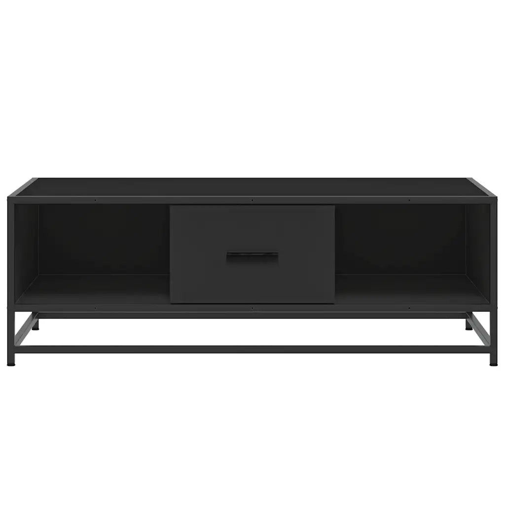 Tavolino Salotto Nero 100x57x35 cm in Truciolato e Metallo