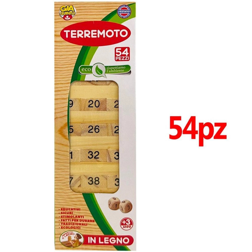 Trade Shop - Gioco Terremoto In Legno Gioco Per Bambini Torre Gioco Educativo Abilità Età 3+ -