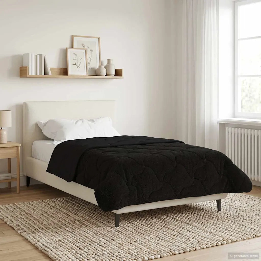 Piumone Completo Annuale Trapuntato Nero 155 x 220 cm