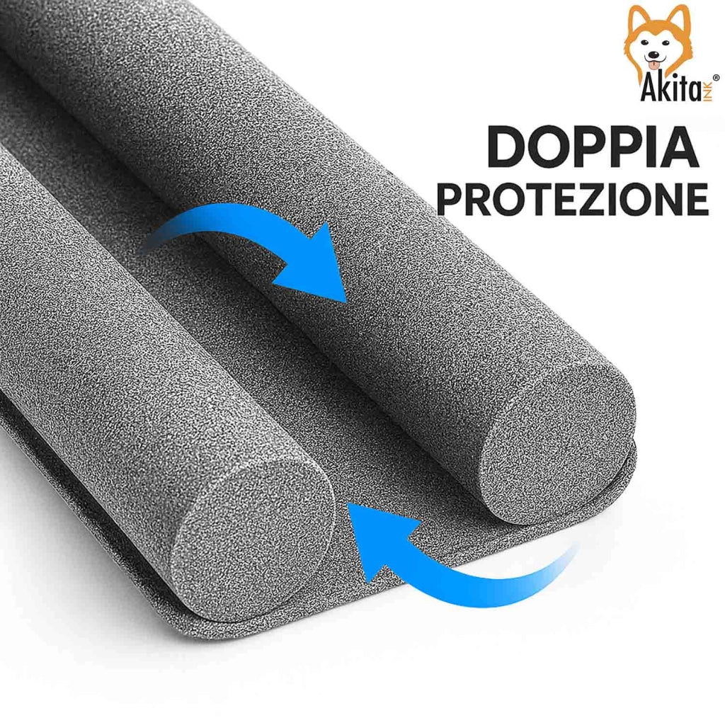 Akitaink 2 Paraspifferi Porta Doppia 90 cm Grigio
