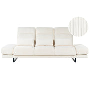 Divano moderno a 3 posti con Rivestimento in corda beige chiaro e Gambe in acciaio soggiorno elegante