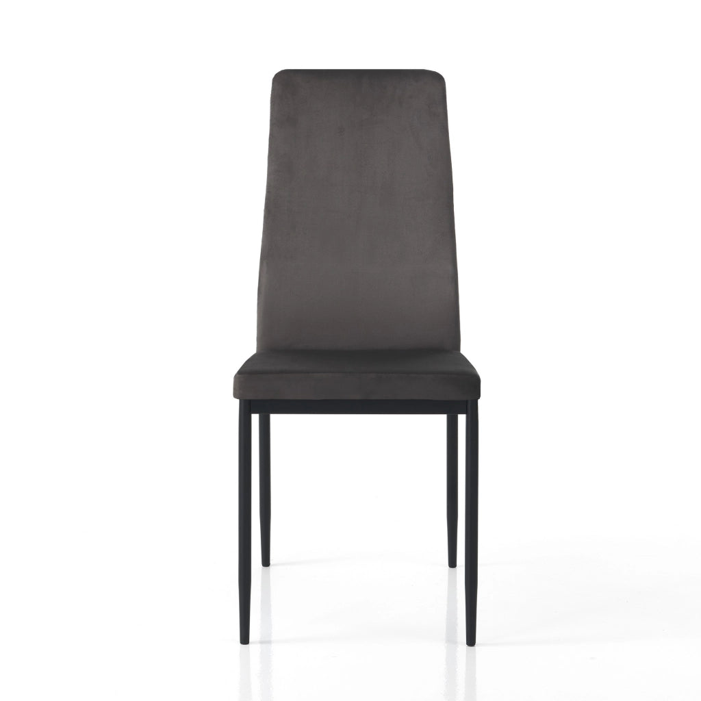 Sedia RODI DARK GREY in velluto grigio con gambe oro