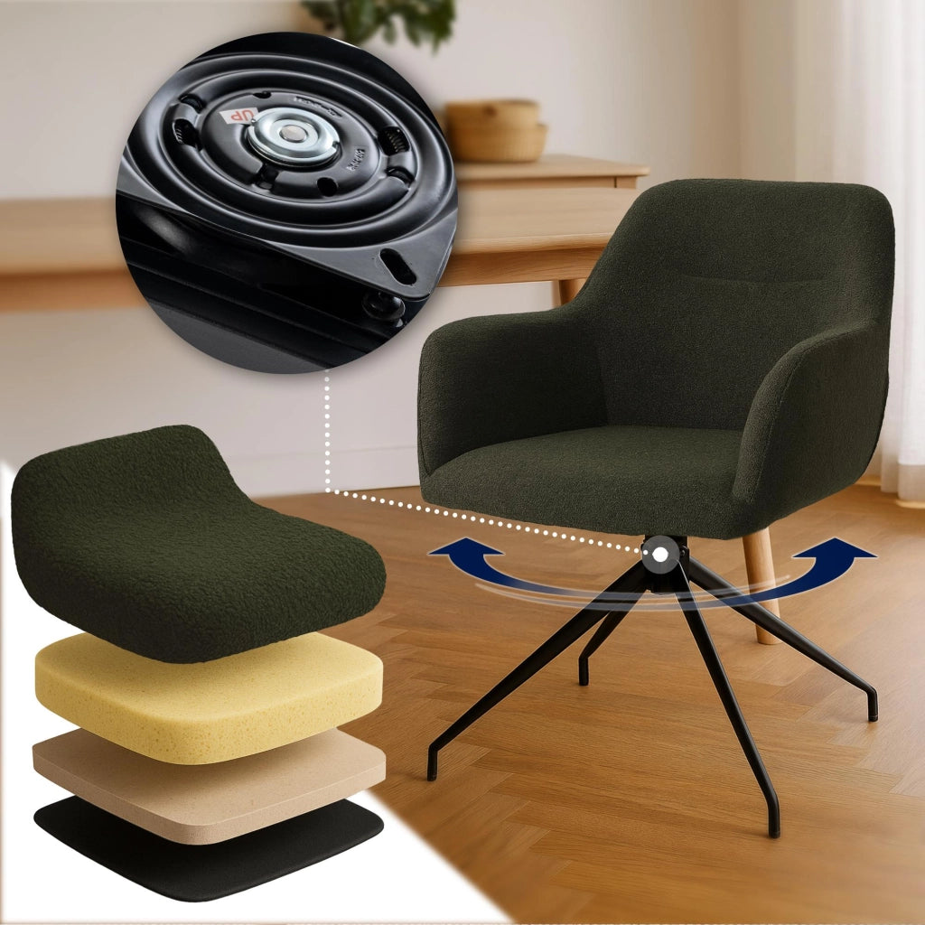 Sedia per sala da pranzo Merlinda in tessuto Teddy 2