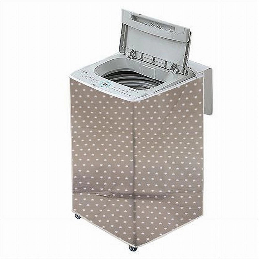 Trade Shop - Coprilavatrice Telo Con Cuori Copertura In Peva Carica Dall'alto 55x58x87cm 59381 -