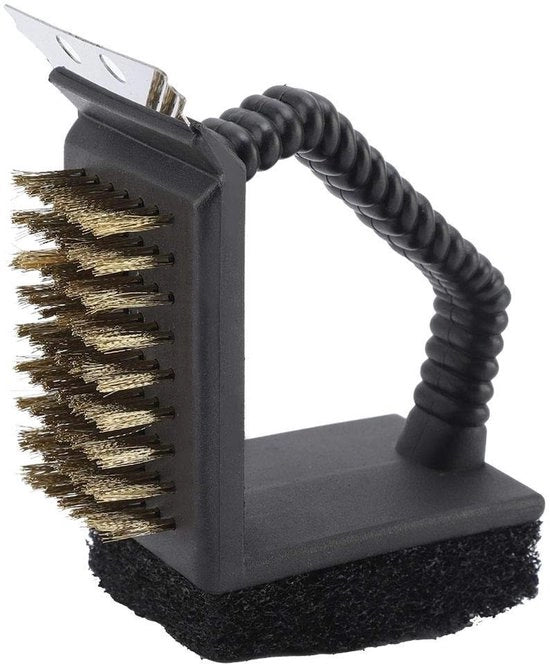 Set di pulizia per griglia/forno a gas a 3 in 1 - Design - Acciaio inossidabile - Set di pulizia per griglia/forno - Maniglia sicura - Adatto per forni a gas/forni a carbone - Pulizia efficiente - Spazzola per barbecue