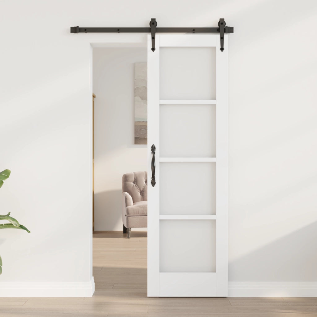 porta interna con vetro "ORKDAL" bianca 61x198,5x4 cm