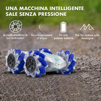 Auto Telecomandata 2.4GHz Stunt con Rotazione Acrobatica e Getto d'Acqua Grigio