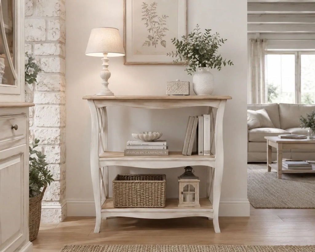 Libreria a giorno 3 ripiani legno grezzo 82x34x91 (3032) - Mobili 2G