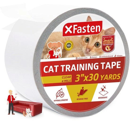 Tape per gatto resistente ai graffi, 7,6 cm x 27,7 m - Adesivo resistente ai graffi per porte, divani, mobili e pelli per gatti e animali domestici