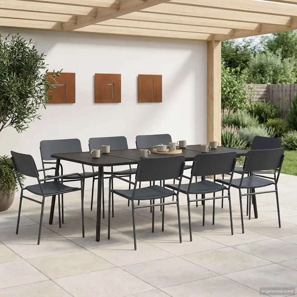 Set da pranzo 9 pz Antracite Acciaio 3422858