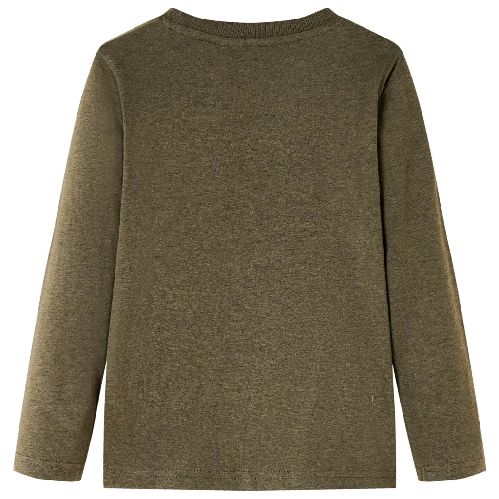 Maglietta per Bambini Maniche Lunghe Cachi Mélange 128 12712
