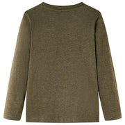Maglietta per Bambini Maniche Lunghe Cachi Mélange 128 12712