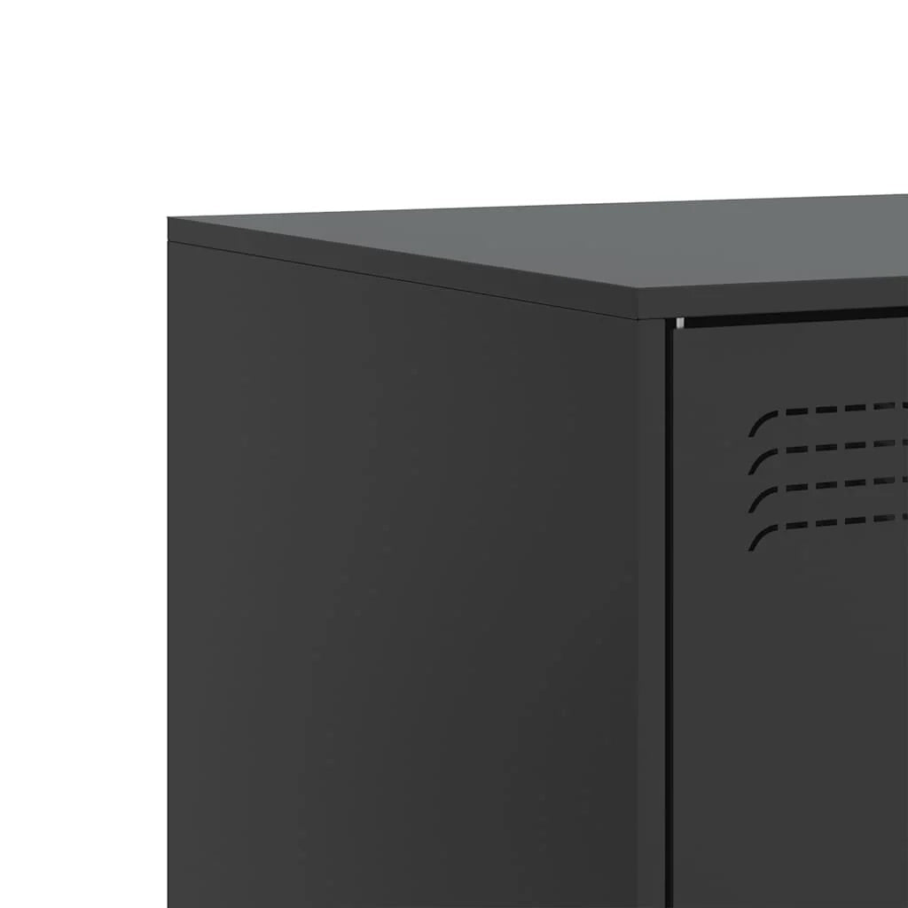 Mobile TV multimediale scaffale TV credenza TV sala da pranzo soggiorno camera da letto 2 pezzi 67 x 39 x 44 cm acciaio nero 02_0028543