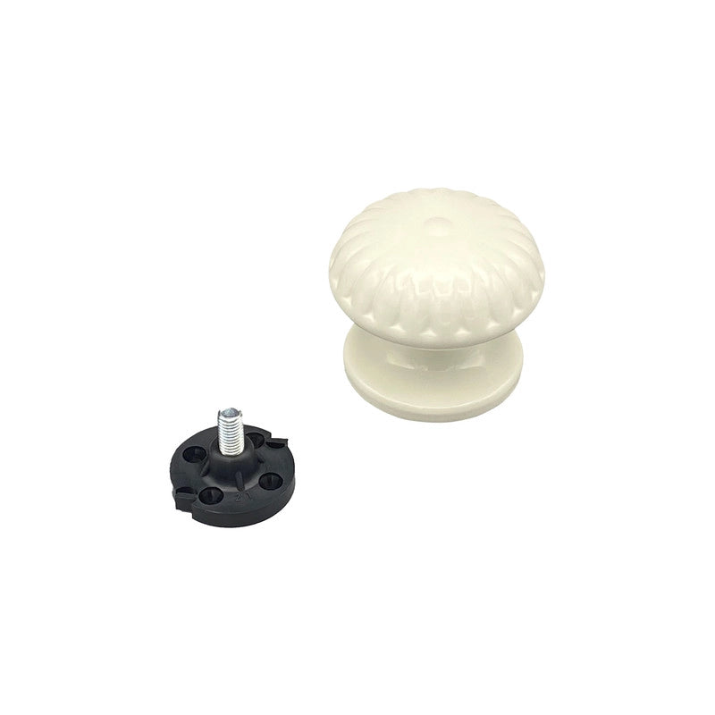 Pomolo fisso per porta SAGUATTI 861/70KB in alluminio bianco lucido