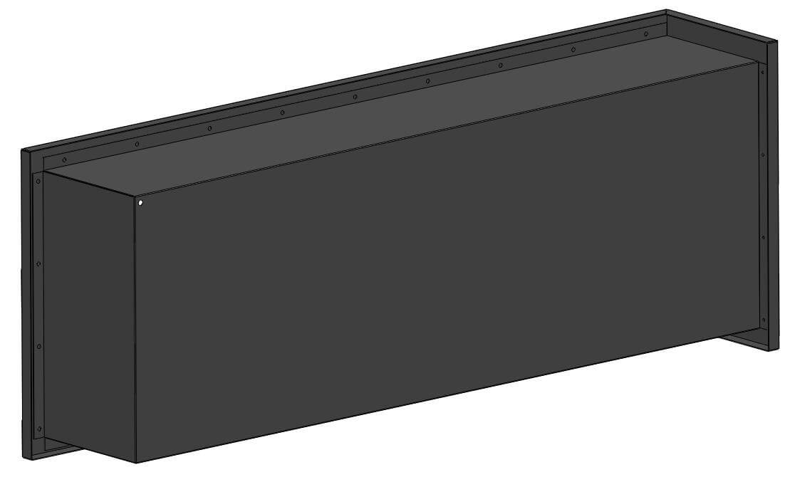 Camino a Bioetanolo da Incasso 120x45 cm Corner 1200 Left Sinistro Nero con Vetro