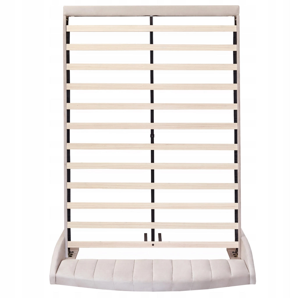 Letto imbottito 140x190 - Xylo - Velluto beige