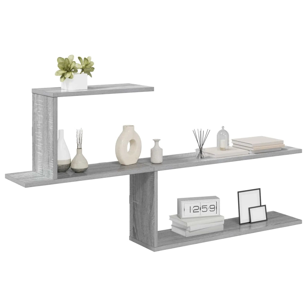 Scaffale da parete Sonoma grigio 122 x 18 x 60 cm 8012185