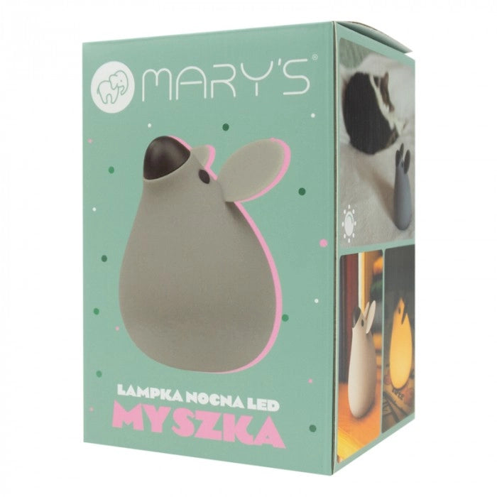 Lampada notturna LED topo ricaricabile dimmerabile grigia Mary's