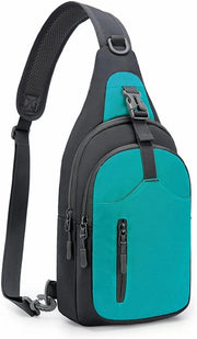 Borsa da Spalla per Uomo e Donna, Blu Lago, con Molteplici Compartimenti, Leggera e Pratica, Ideale per Escursioni, Ciclismo, Viaggi e Campeggio