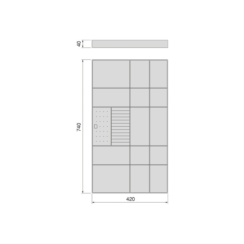 Telaio con guide a estrazione totale e chiusura morbida per accessori per armadi Quartz, 962-988mm, Alluminio e plastica