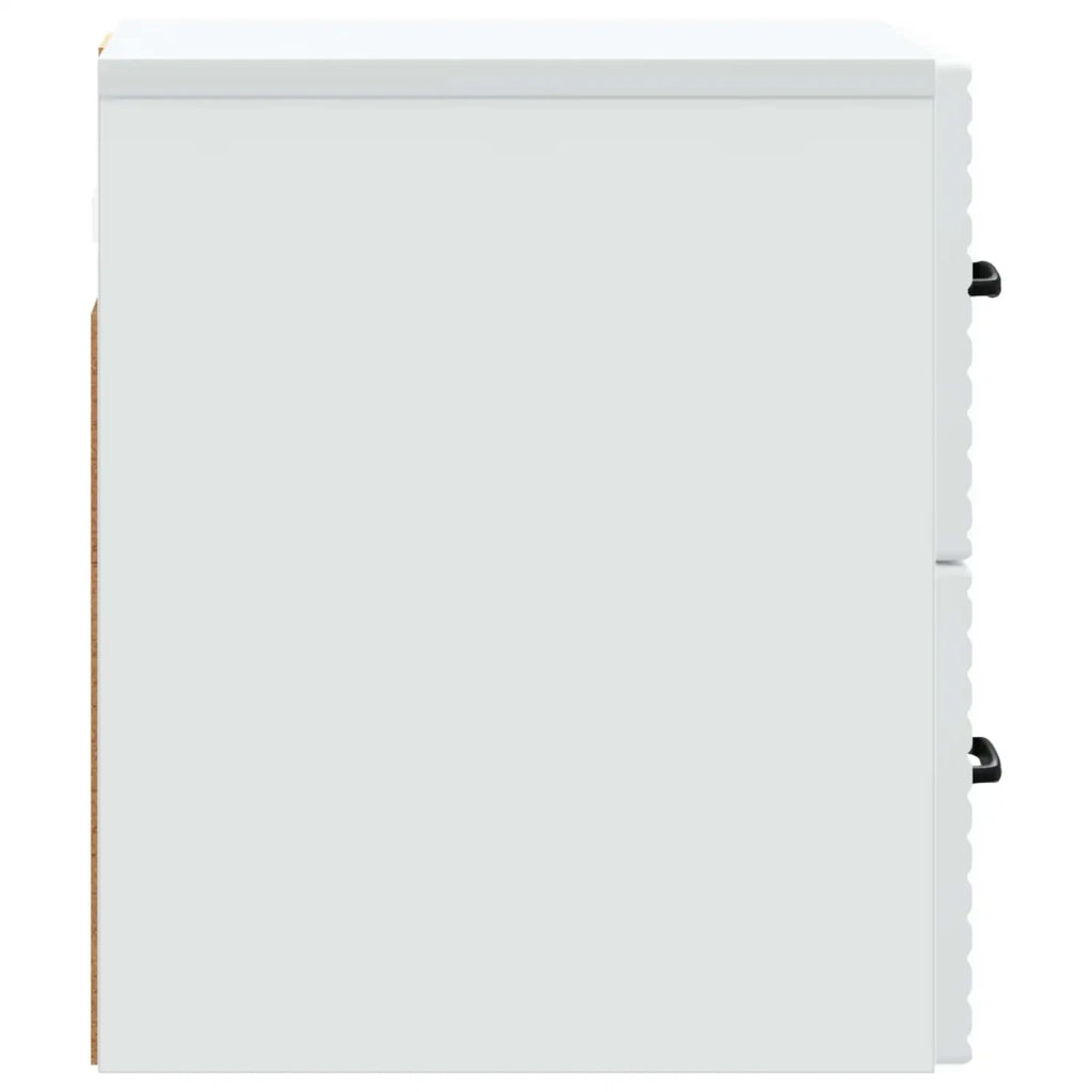 Set di 2 Comodini | Armadio da Notte | Mobiletto da notte a muro Bianco 34,5 x 33 x 40 cm