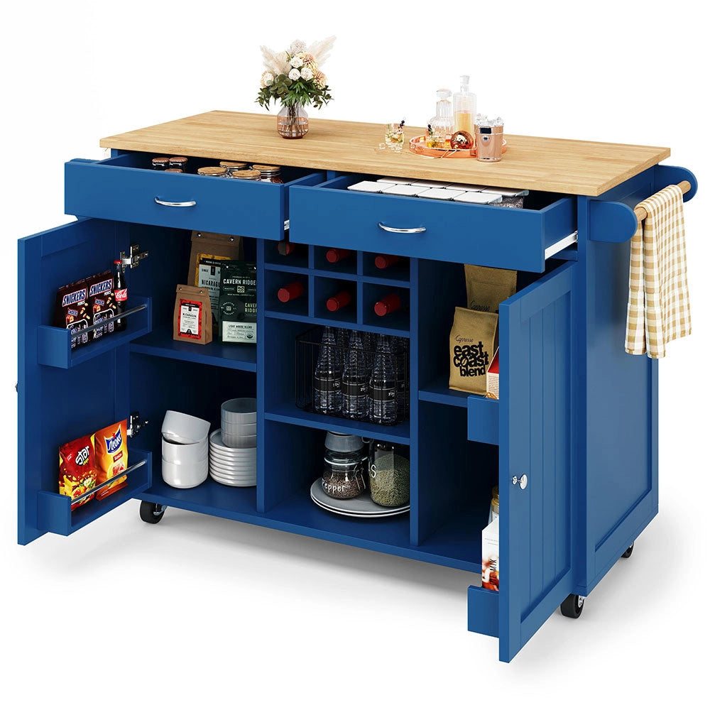 Isola cucina - Xylo - 102x45x92cm venatura legno blu