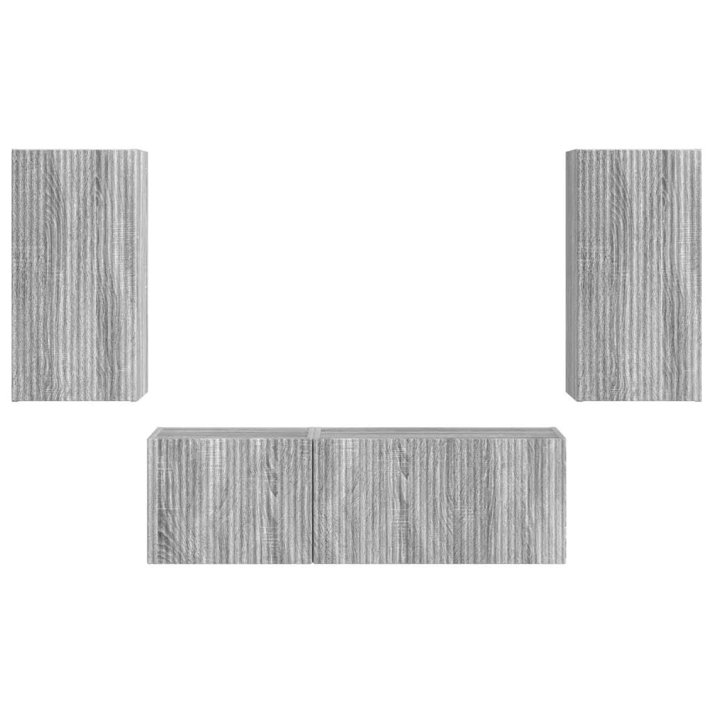 Set di Mobiletto da TV a Parete 4 pcs Grigio Sonoma 3408913