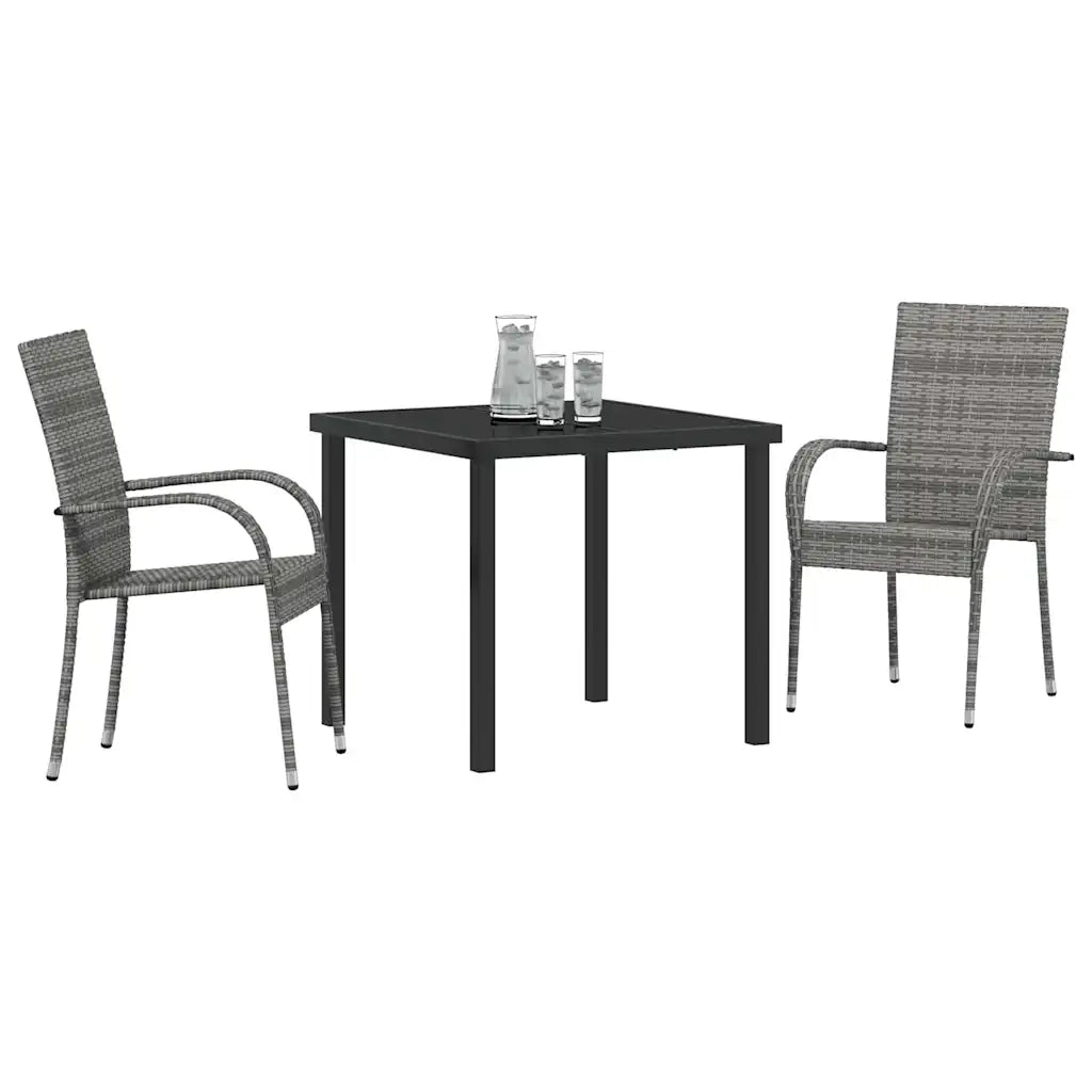 Set da Pranzo per Giardino 3 pcs Grigio 3379408