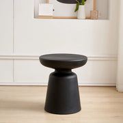 Tavolino da Caffè Posio Piano Rotondo e Base a Campanello 44 x Ø40 cm Nero [en.casa]