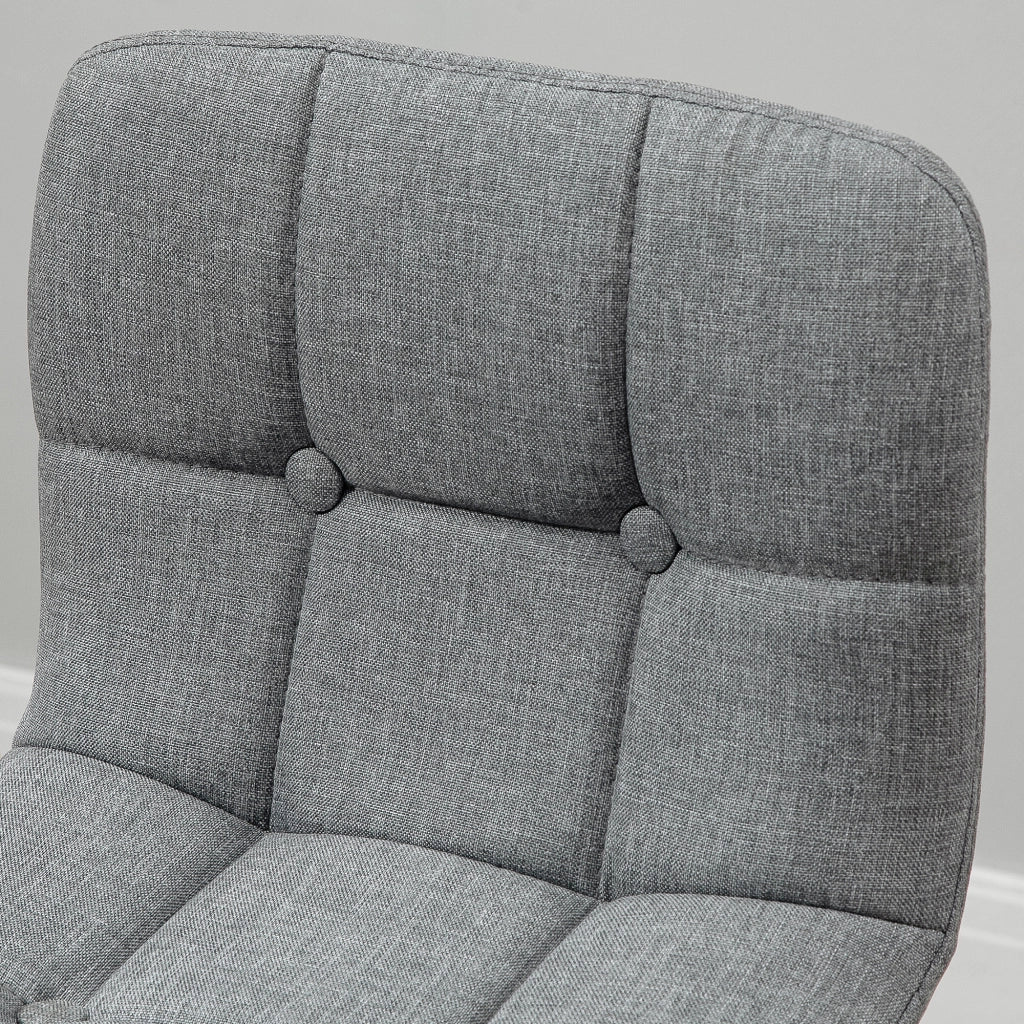 Sgabello da Bar con Schienale ¨C Zephmum ¨C Tessuto Grigio, Gambe Legno, 41.5x47x97.5 cm