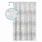 Trade Shop - Tenda Doccia Vasca Bagno 180x200cm Impermeabile Con 12 Anelli Fiore Bianco 87579 -