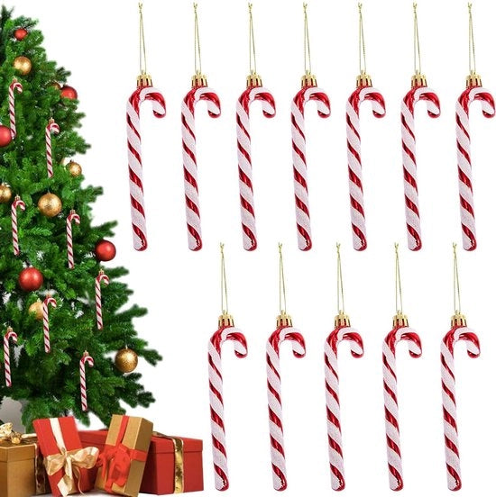 Decorazioni di Natale brillanti - Decorazione di Natale rossa - Set da 12 pezzi - 13 cm - Decorazione di Natale