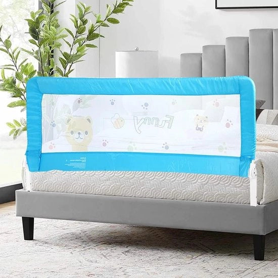 Protezione contro le cadute del lettino per bambini - protezione del letto per bambini - 180 cm - blu