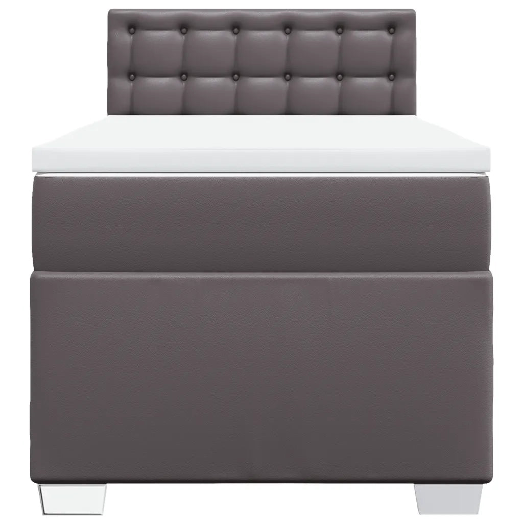 Giroletto a Molle con Materasso Grgio 90x200 cm in Similpelle
