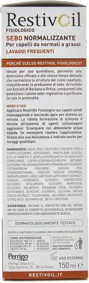 RESTIVOIL FISIOLOGICO OLIO-SHAMPOO PER CUTE SENSIBILE SEBO NORMALIZZANTE 150 ML