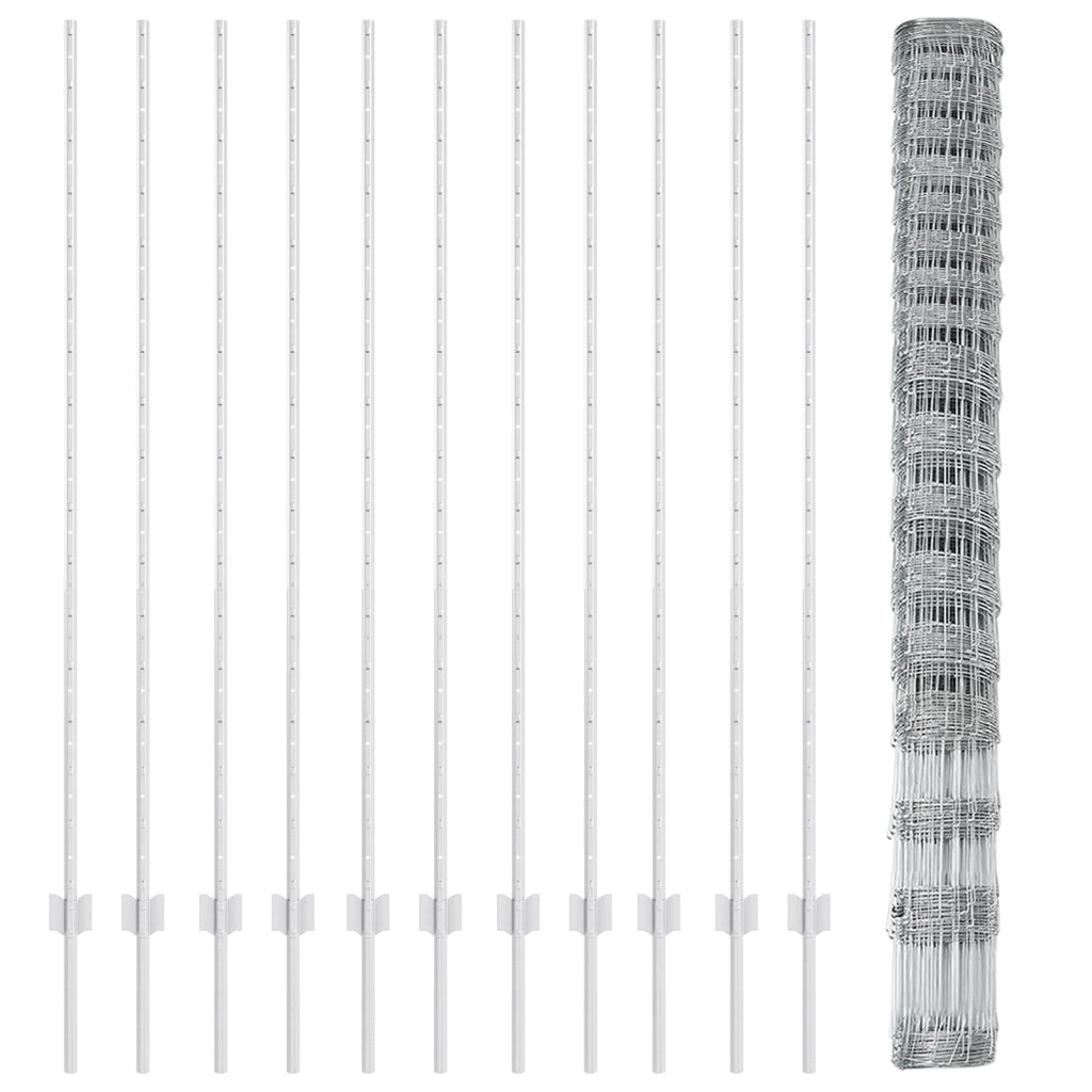 Posti per Recinzione  22 pz U-Channel 150 cm Acciaio Zincato