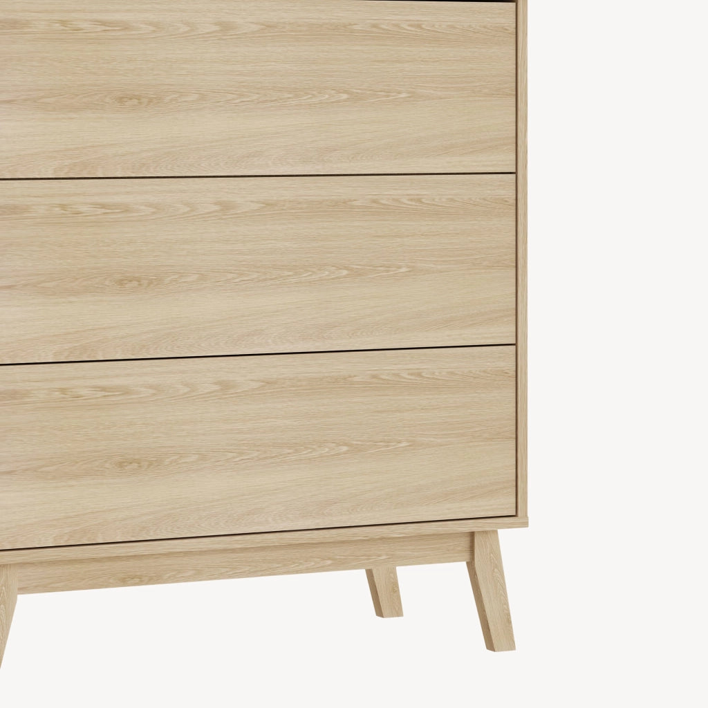 Cassettiera Aastmabospoo Comò a 3 Cassetti 90 x 80 x 40 cm - Effetto Rovere Chiaro [en.casa]
