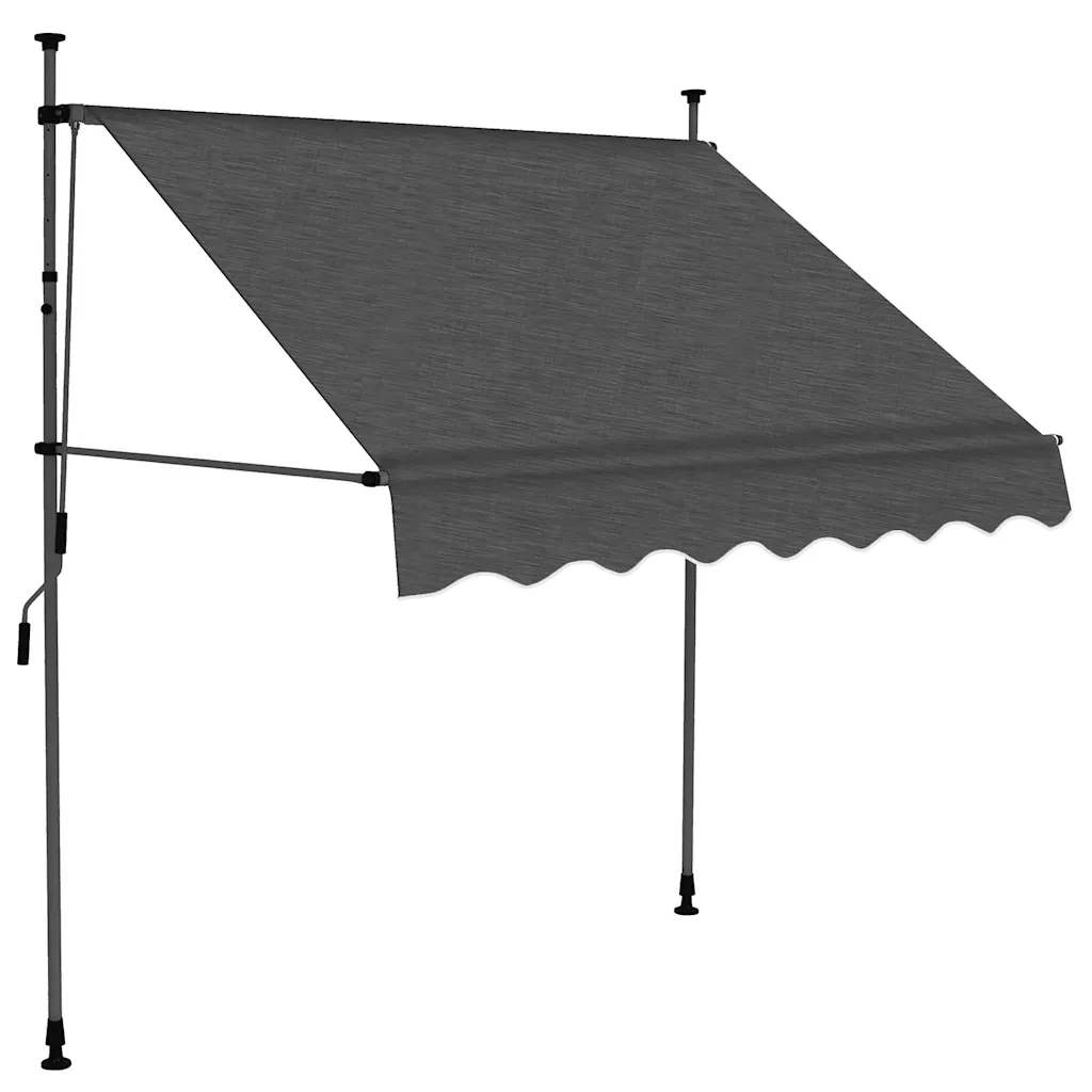 Tenda da Sole Retrattile Manuale con LED-Tenda parasole per Patio 100 cm Antracite