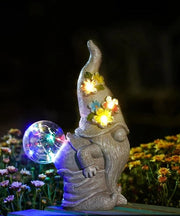 Statua di gnomone per giardino con bolle e energia solare - impermeabile e decorativa per esterni - regalo di giardino ideale per donne.
