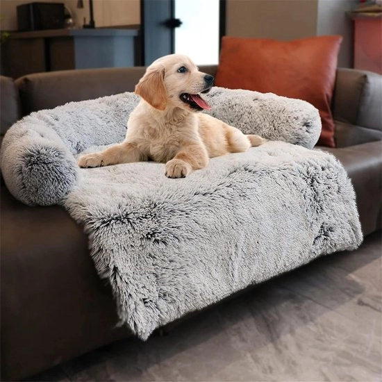 Coperta per Protezione del Divano con Troncetto - Molto Soffice e Lavabile - Grigio - Piccola