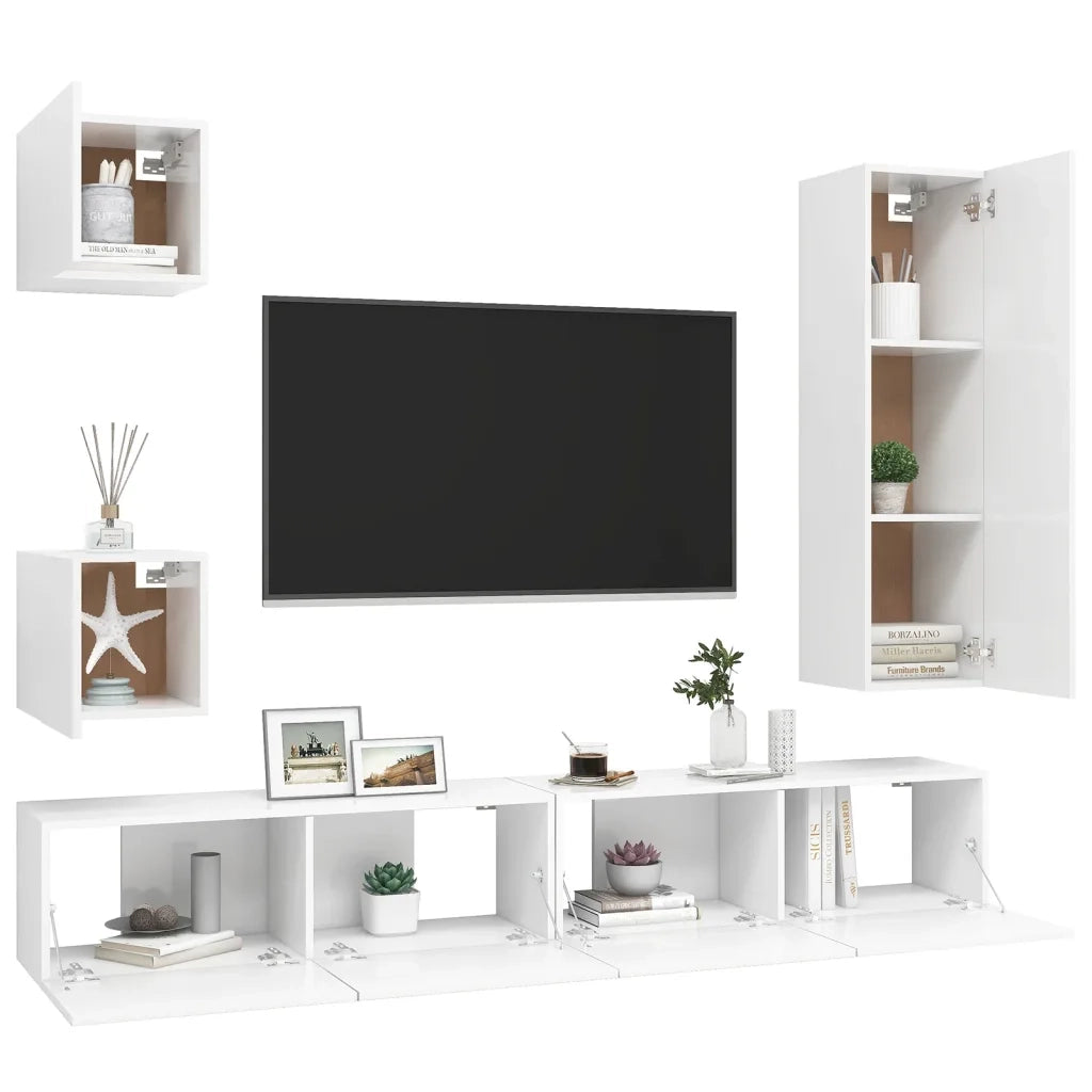 Set Mobile TV 5 pz Bianco in Truciolato cod mxl 33816