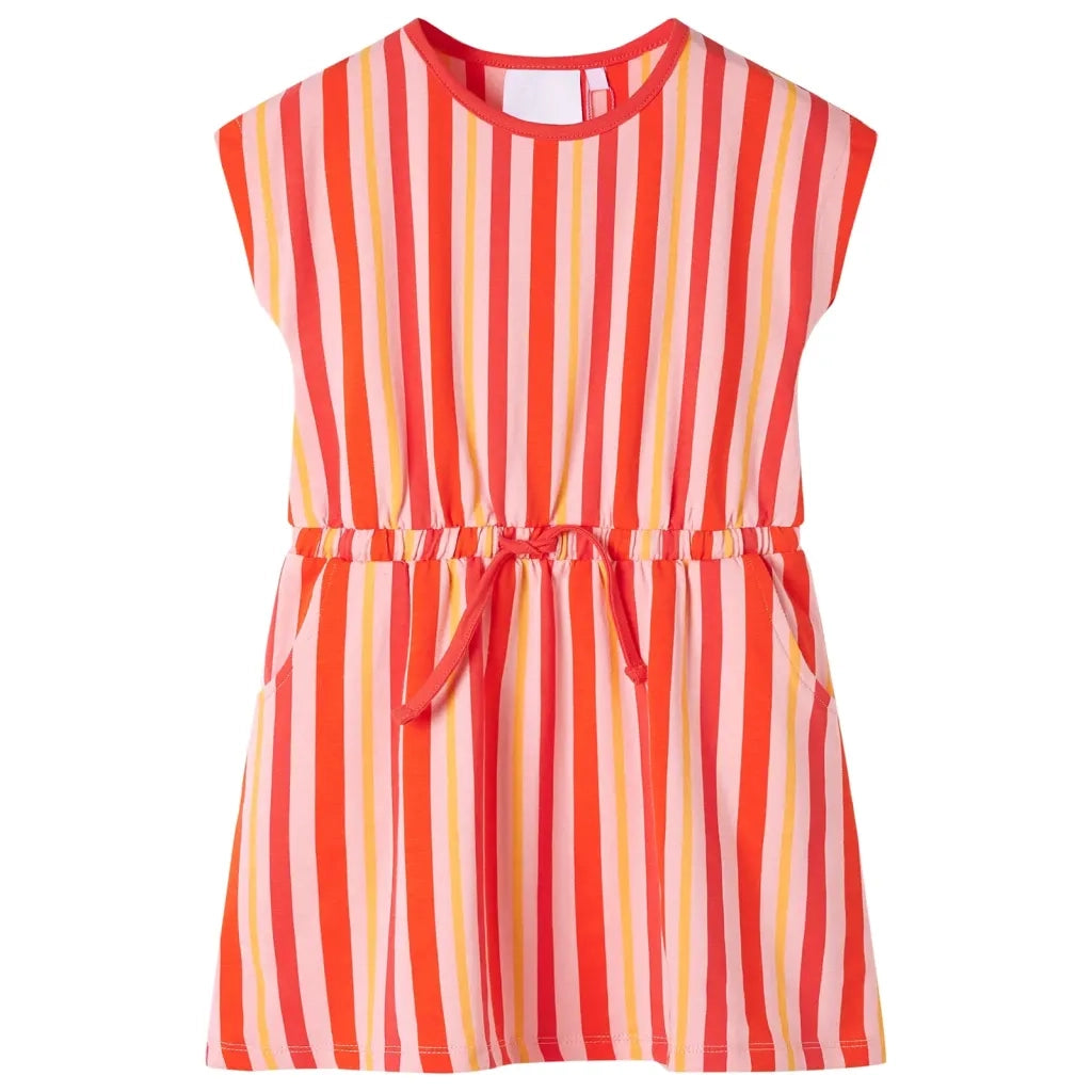 Abito per Bambine con Coulisse Rosa e Rosso 116cod mxl 133115