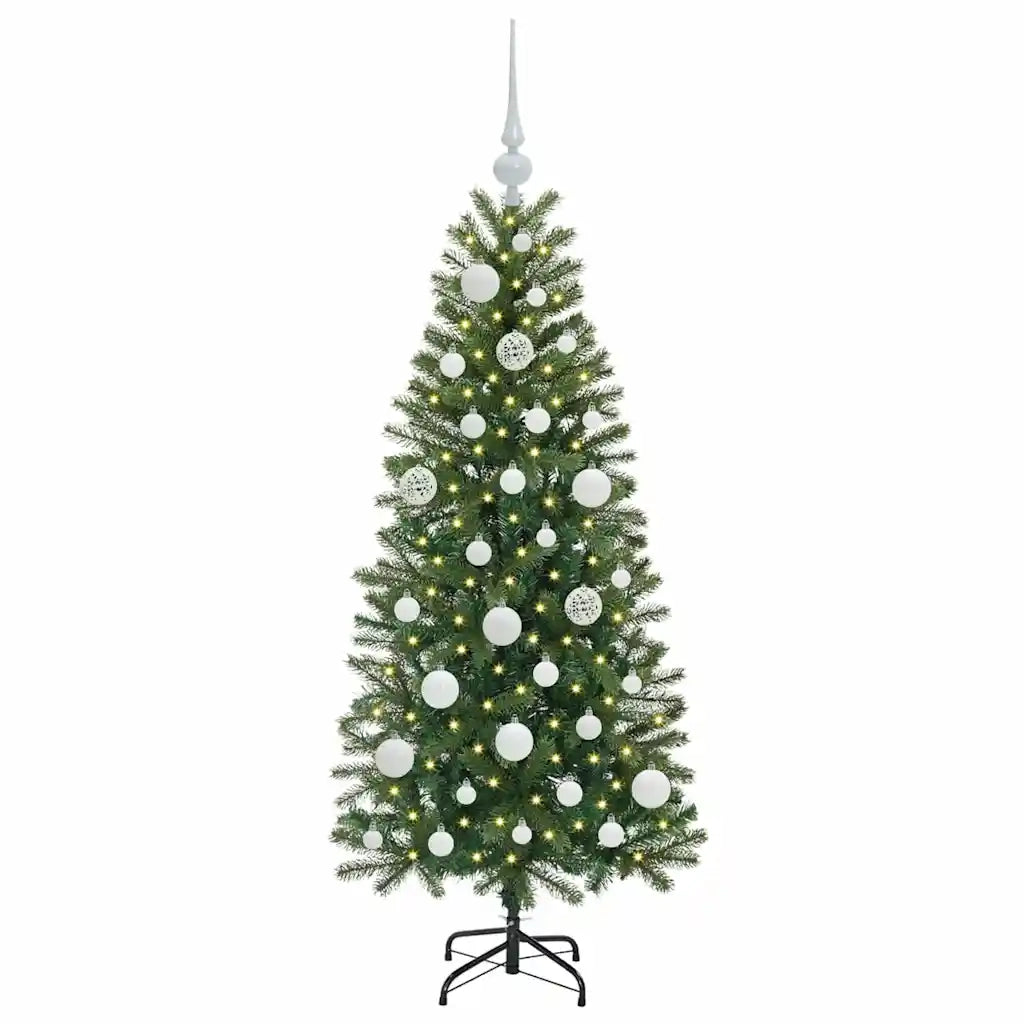 Albero di Natale | Decorazioni natalizie artificiale con 150 LED Verde 120 cm PE e PVC