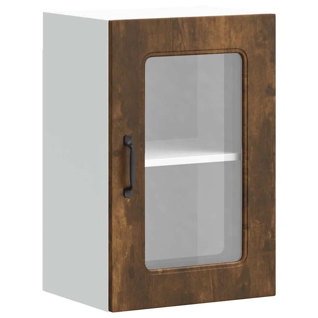 Pensile da Cucina con Porta in Vetro Kalmar Rovere Fumo 853532
