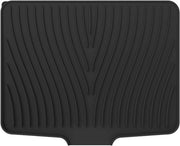 Afdruipmat in silicone per lavandino - Afdruipmat antislip con scarico integrato - Afdruipmat in silicone resistente al calore - 40x33cm - Nero