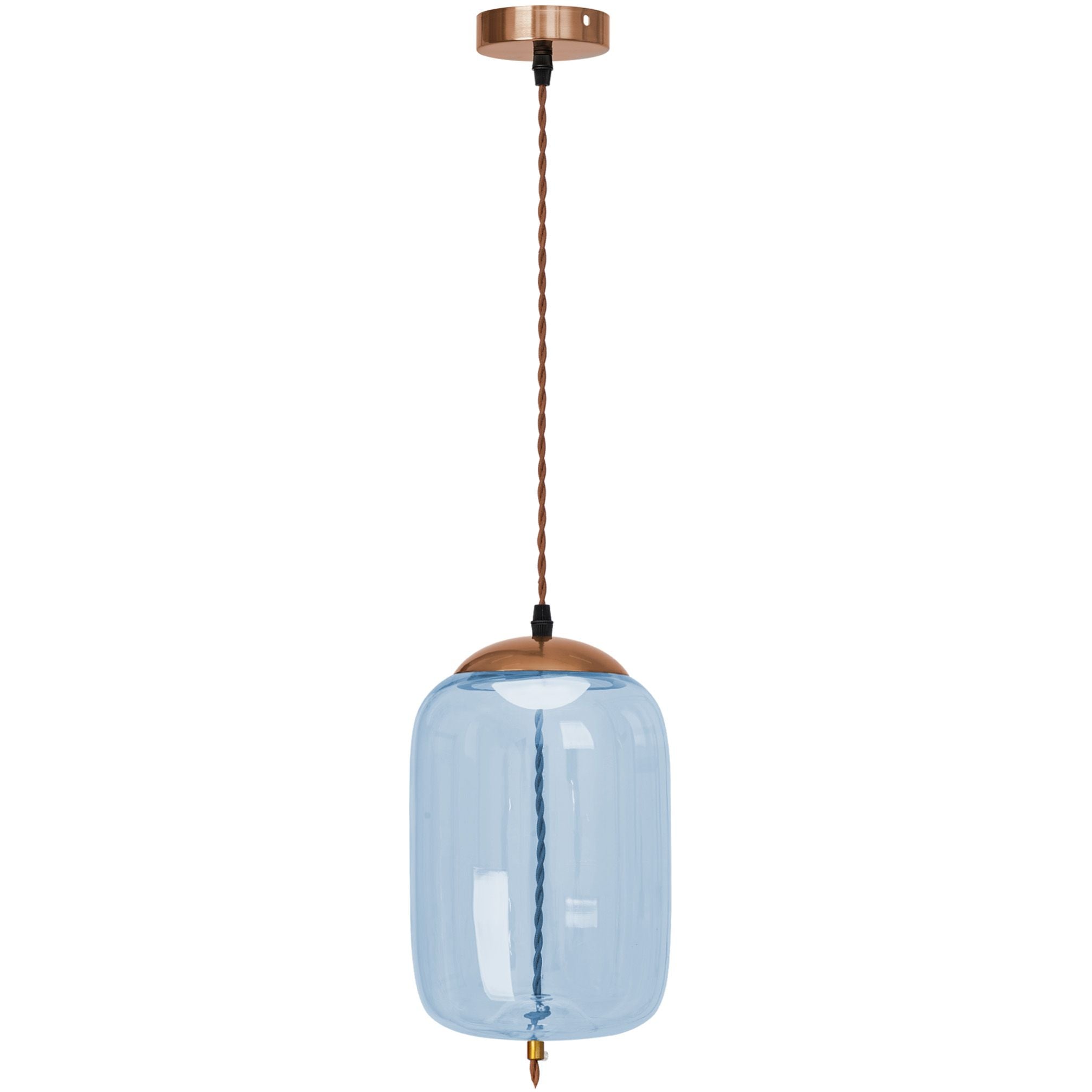 Lampada Led Da Soffitto Pensile Di Vetro Blu App443-cp