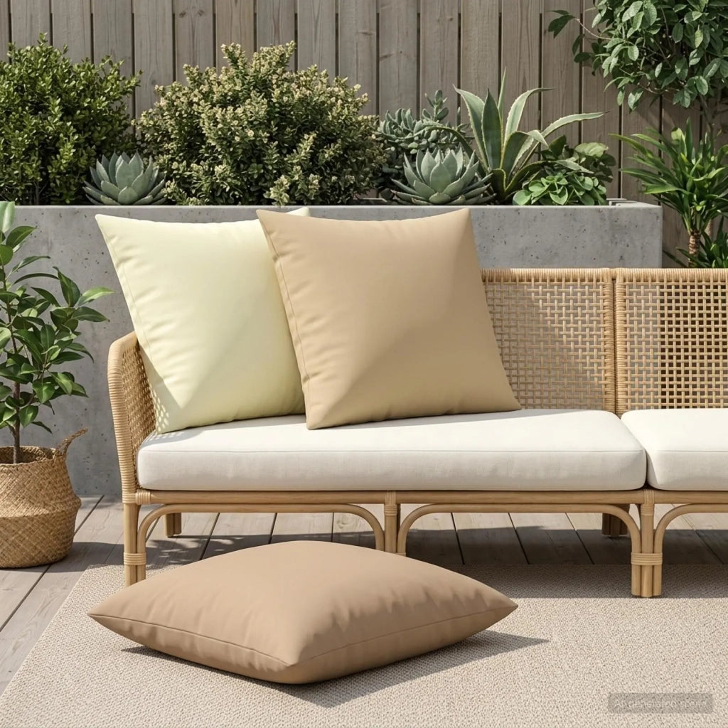 Federa 2 pcs HEERLEN Beige 65 x 65 cm Poliestere 913005