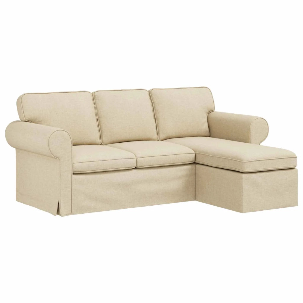 Divano Crema 215 x 138 x 80 cm Tessuto