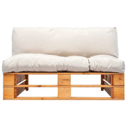 Divano da Giardino a Pallet con Cuscini Sabbia in Legno di Pino 277443