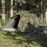 Tenda da Campeggio a Cupola 3 Persone-Tenda per Escursionismo Mimetica Impermeabile